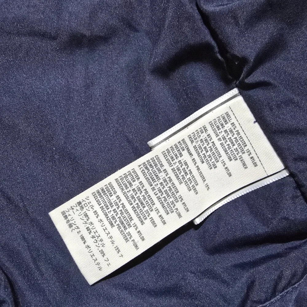 Abercrombie & Fitch Puffer Vest Mens Large Navy Blue Quilted Down Feather Fill
